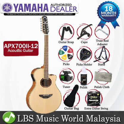 Yamaha APX700II-12 41" 12 String Solid Spruce Top Acoustic Electric Guitar With Pickup (APX700 12)