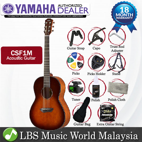 Yamaha CSF1M 40" Solid Sitka Spruce Top Acoustic Guitar With Pickup - Tobacco Brown Sunburst (CSF 1M)