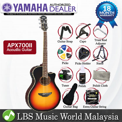 Yamaha APX700II 41" Solid Spruce Top Acoustic Electric Guitar With Pickup Vintage Sunburst  (APX700)