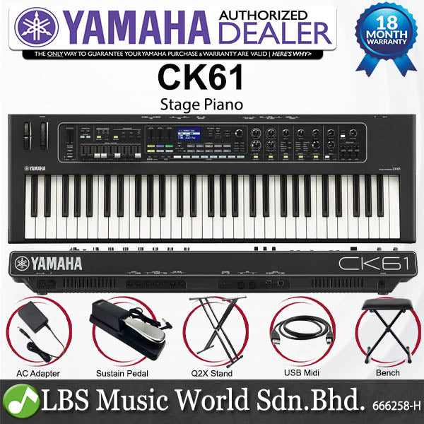 Yamaha CK61 61 Keys Lightweight Stage Piano with FSB Keyboard and Built in Speaker (CK 61)