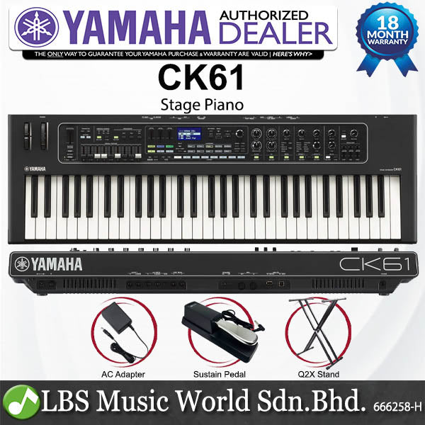 Yamaha CK61 61 Keys Lightweight Stage Piano with FSB Keyboard and Built in Speaker (CK 61)