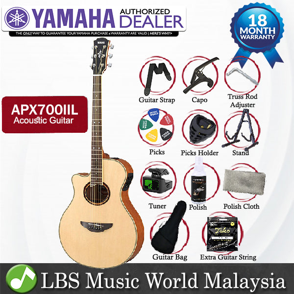 Yamaha APX700IIL 40" Left Handed Cutaway Acoustic Electric Guitar Natural (APX700II APX700)