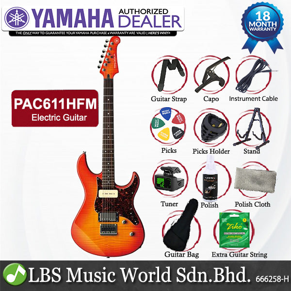 Yamaha PAC611HFM Alder Maple Duncan Electric Guitar Light Amber Burst (PAC611 PAC 611HFM)