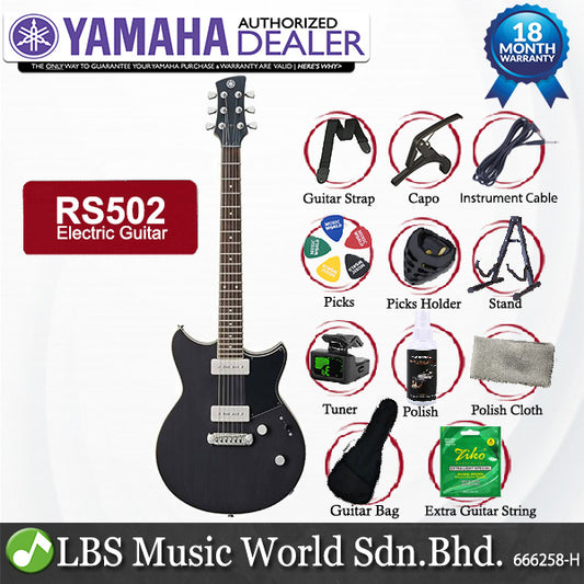 Yamaha RS502 Maple Top Single Coil Pickup Electric Guitar Shop Black with Gig Bag (RS 502)