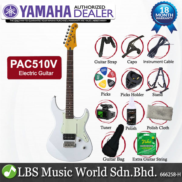 Yamaha PAC510V Alder Bolt On Maple Seymour Duncan Electric Guitar White (PAC 510V)
