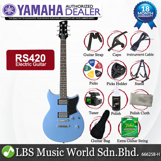 Yamaha RS420 Nato Vintage Output Humbucker Solidbody Electric Guitar Factory Blue (RS 420)