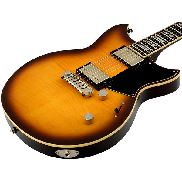 Yamaha RS620 Flame Maple Top HH Pickup Electric Guitar Brick Burst with Gig Bag (RS 620)