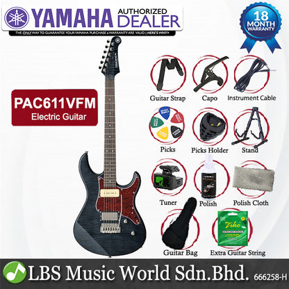 Yamaha PAC611VFM Alder Maple Humbucker Electric Guitar Black (PAC611 PAC611VFM)