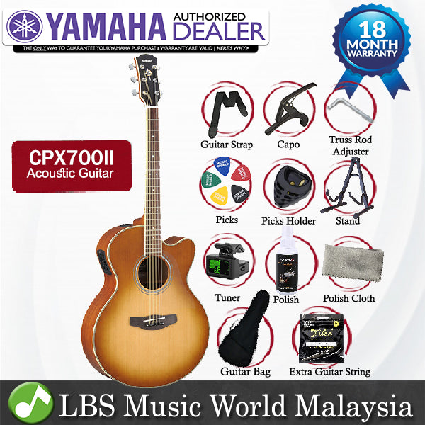 Yamaha CPX700II 41" Medium Jumbo Solid Spruce Top Acoustic Electric Guitar With Pickup Sand Burst (CPX700)