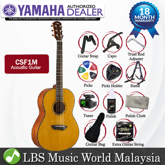 Yamaha CSF1M 40" Size Solid Sitka Spruce Top Acoustic Guitar With Pickup Natural (CSF 1M)