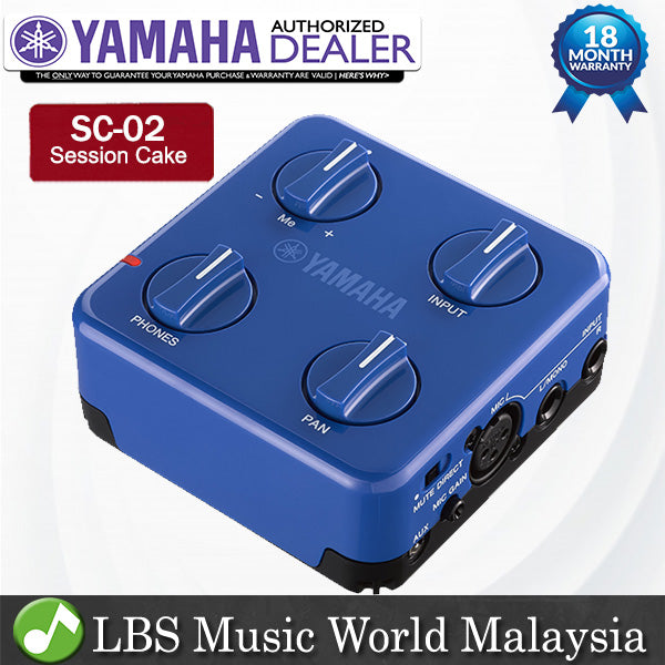 Yamaha SC-02 Session Cake Portable Mixer & Audio Interface for Acoustic, Bass Guitar, Keyboard & Drum - Blue (SC02 SC 02)