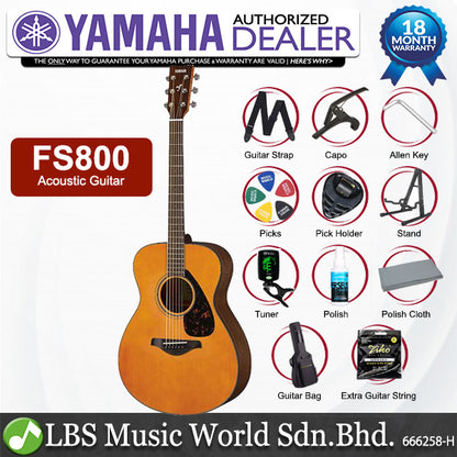 Yamaha FS800 40'' Concert Solid Sitka Spruce Top Acoustic Guitar Tinted (FS 800)