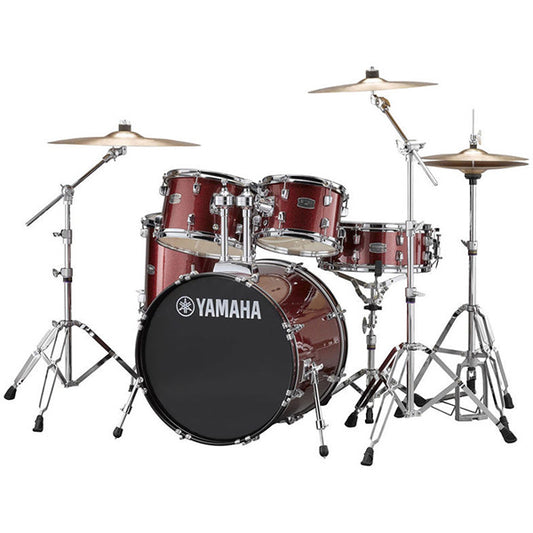 Yamaha Rydeen RDP2F5 5 Piece Acoustic Drum Set with Cymbal Package - Burgandy Glitter