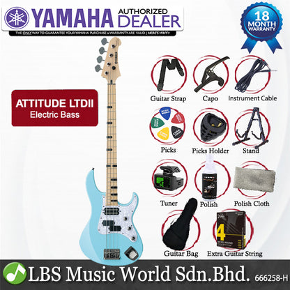 Yamaha ATTITUDE LTDII Alder 3P 4 String Billy Sheehan Attitude Limited 3 Electric Bass Sonic Blue