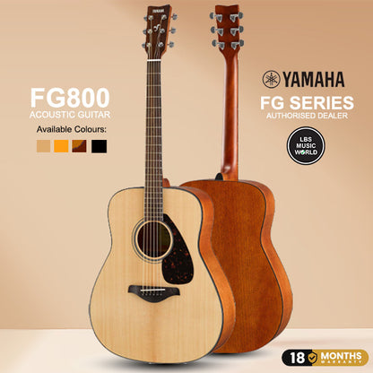 Yamaha FG800 41" Dreadnought Solid Spruce Top Acoustic Guitar Natural (FG 800)