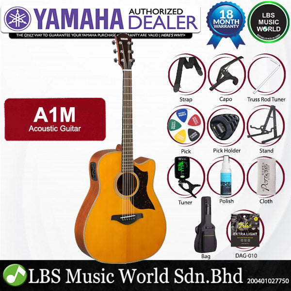 Yamaha A1M 41" Solid Sitka Spruce With Acoustic Electric Guitar With Pickup (A1 A 1M)