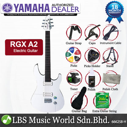 Yamaha RGX A2 Alder 2 Humbucker Electric Guitar Jet White and Aircraft Gray (RGXA2)
