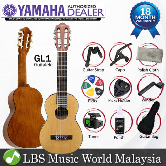 Yamaha GL1 Guitalele Guitar Ukulele Nylon String Guitar Complete Package (GL-1 GL 1)