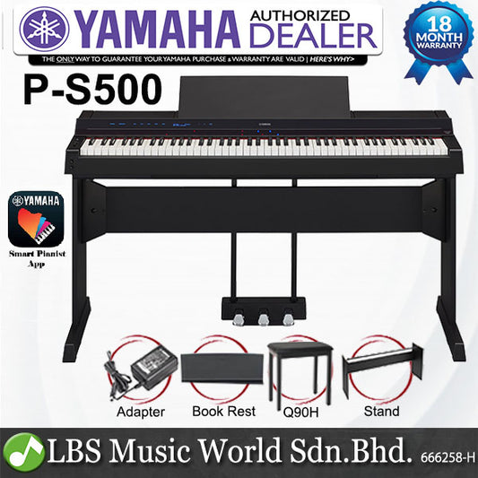 Yamaha P-S500 88 Keys Digital Smart Piano Complete Package - Black (PS500 P S500)