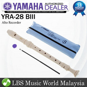 Yamaha YRA-28 BIII Recorder Alto Treble Recorder ABS Resin Key of F White (YRA28 YRA 28)