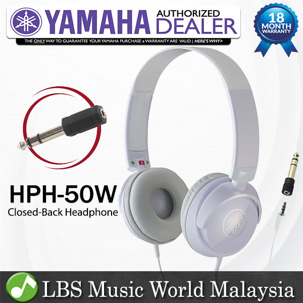 Yamaha HPH-50 Professional Grade Compact Headphone White (HPH50 HPH 50)