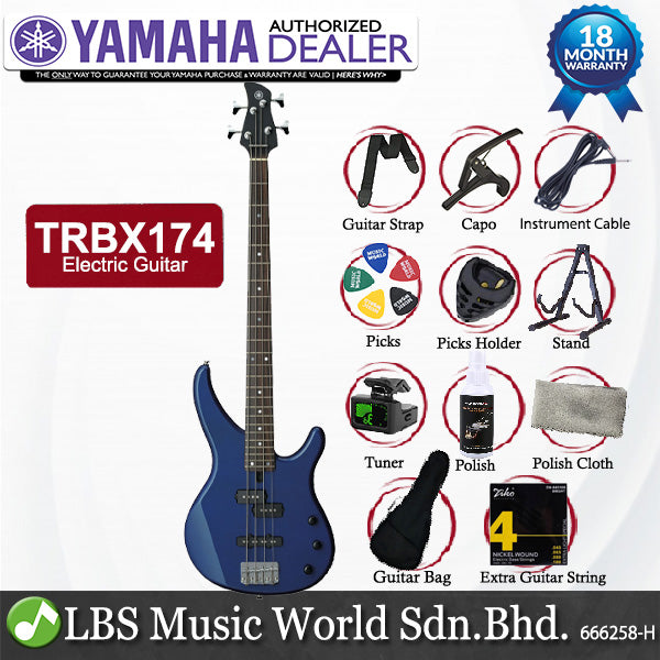 YAMAHA TRBX174 4 String Electric Bass Basses Bundle Student Beginner Series (TRBX 174)