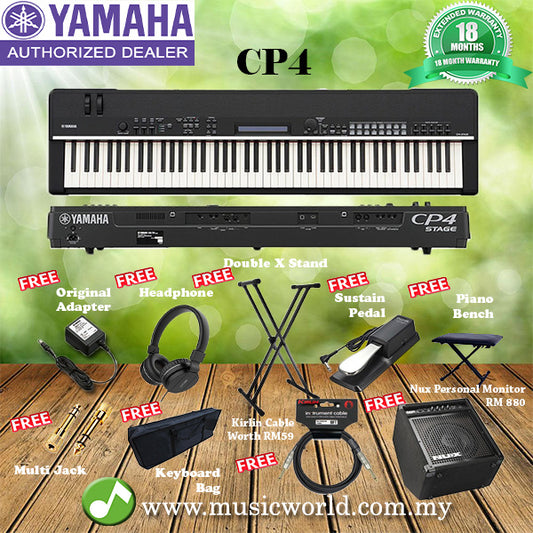 Yamaha CP4 Stage Piano Synthesizers with Natural Wood Keys Complete Package (CP 4)