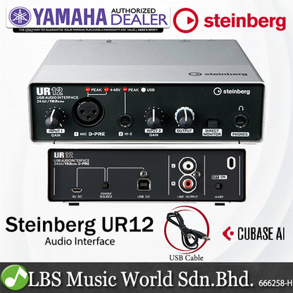 [Clearance] Yamaha Steinberg UR12 2 x 2 USB 2.0 audio interface with 1 x D-PRE and Cubase (UR 12)