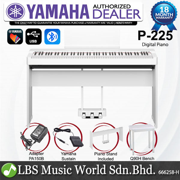 Yamaha P-225 88 Key Digital Piano Complete Package (P225 P 225)