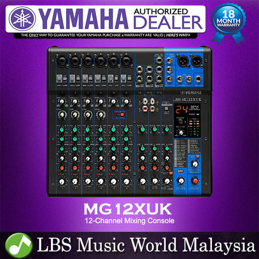 Yamaha MG12XUK 12 Channel Analog Mixer Mixing Console with Effects (MG12XU MG12 XUK)