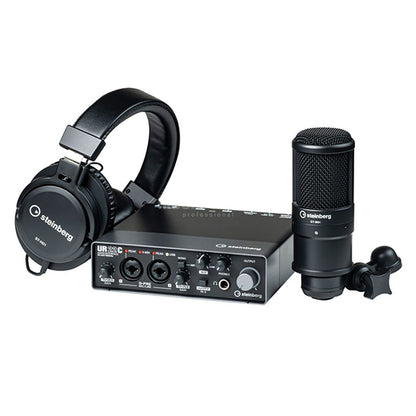 Yamaha Steinberg UR22C USB C Audio Interface Pack with ST-M01 Condenser Microphone and ST-H01 Headphone (Pop Filter and Mic Clamp)
