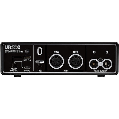 Yamaha Steinberg UR22C USB C Audio Interface Pack with ST-M01 Condenser Microphone and ST-H01 Headphone (Pop Filter and Mic Clamp)