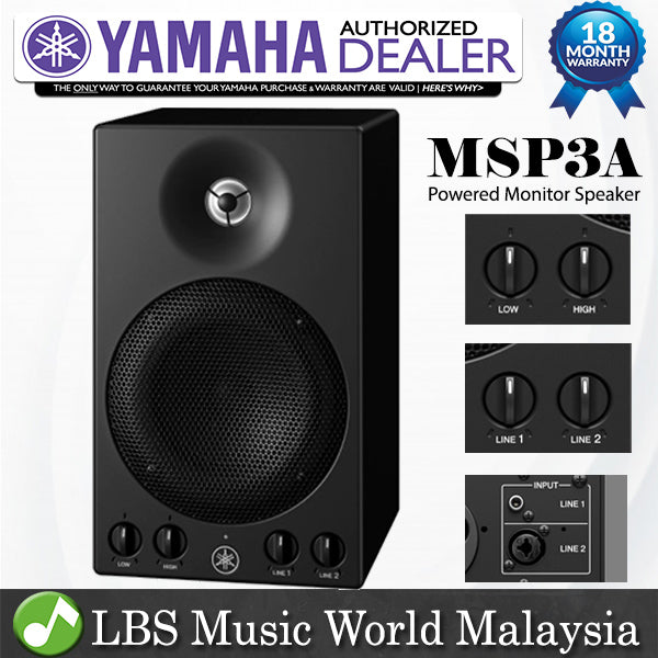 Yamaha MSP3A 4 inch 30 Watt Powered Reference Studio Monitor Speaker (MSP3 A)