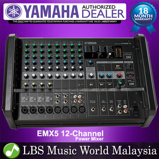 Yamaha EMX5 12 Channel Input 1260W Power Mixer With EQ (EMX 5)