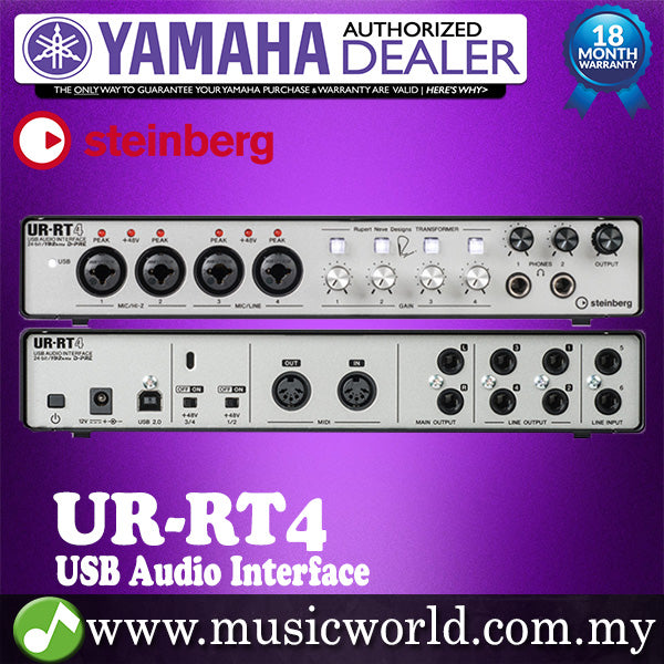 [Clearance] Yamaha Steinberg UR-RT4 4-channel USB Audio Interface with 4 Rupert Neve Transformers Included Software (UR RT4)