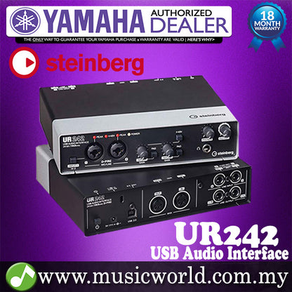 Yamaha Steinberg UR242 4 in 2 out USB 2.0 Audio Interface with Mic Preamps Midi * Indent Basis