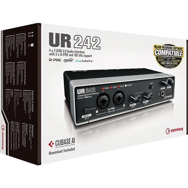 Yamaha Steinberg UR242 4 in 2 out USB 2.0 Audio Interface with Mic Preamps Midi * Indent Basis