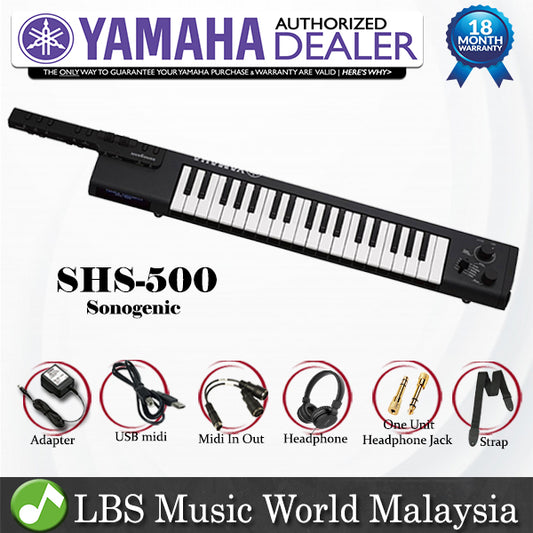 Yamaha SHS-500 37 Key Black Sonogenic Keytar Guitar Keyboard Piano (SHS500 / SHS 500)