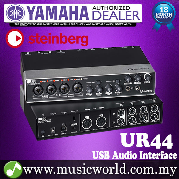 [Clearance] Yamaha Steinberg UR44 6 x 4 Audio Interface with 4 Class Preamps and Cubase AI Software