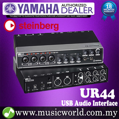 [Clearance] Yamaha Steinberg UR44 6 x 4 Audio Interface with 4 Class Preamps and Cubase AI Software