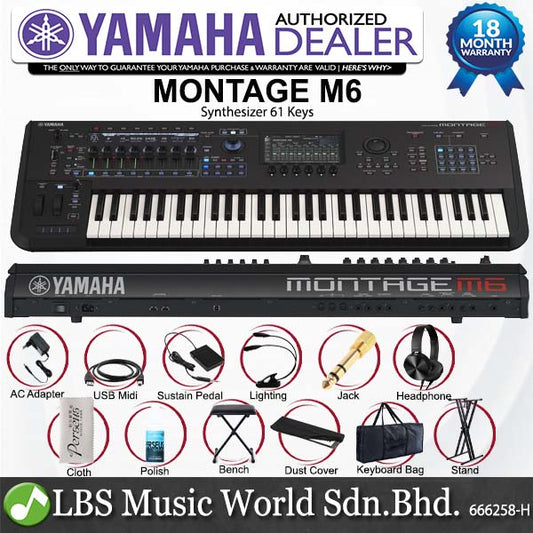Yamaha Montage M6 61 Key Synthesizer Music Workstation FSX Keyboard - Full Package