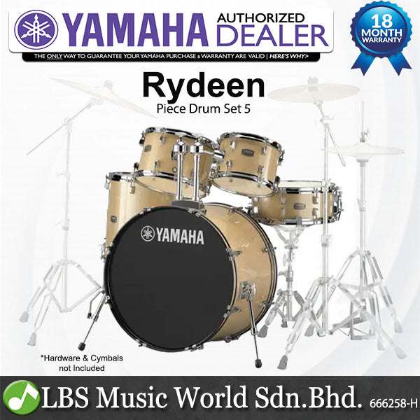 Yamaha Rydeen RDP2F5 5 Pieces Acoustic Drum Set with Cymbal Package - Champagne