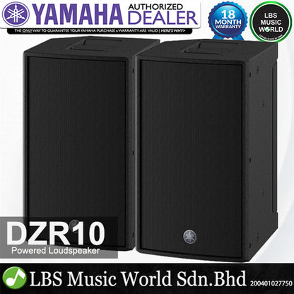 Yamaha DZR10 2000 Watt 10 Inch 2 Way Powered Loudspeaker Active PA Speaker (DZR10W)