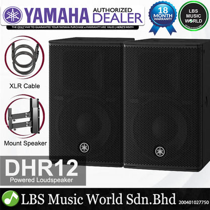 Yamaha DHR12 1000W 12 Inch Powered Monitor Loudspeaker with 2 Way Speaker and Bass Reflex