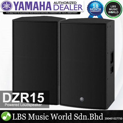 Yamaha DZR15 2000 Watt 15 Inch 2 Way Powered Loudspeaker Active PA Speaker (DZR15W)