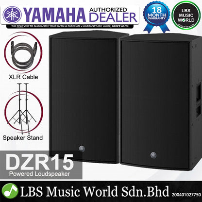 Yamaha DZR15 2000 Watt 15 Inch 2 Way Powered Loudspeaker Active PA Speaker (DZR15W)