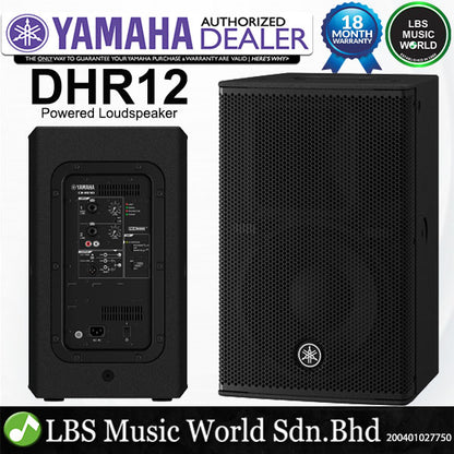 Yamaha DHR12 1000W 12 Inch Powered Monitor Loudspeaker with 2 Way Speaker and Bass Reflex