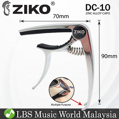 Ziko DC-10 Acoustic Classical Guitar High End Guitar Capo Silver (DC10 DC10SV)