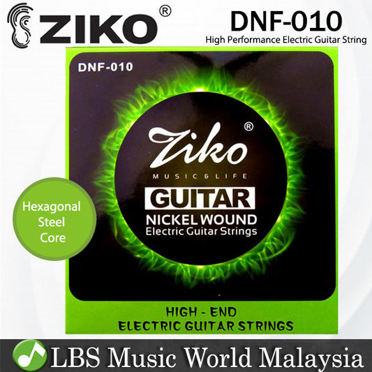 Ziko DNF-010 Electric Guitar String Hexagonal Steel Core Regular Light Gauge (10-46)