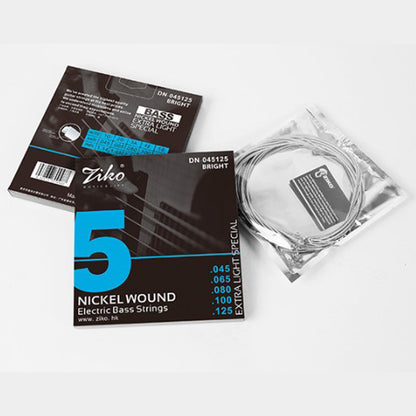 Ziko DN-045-5 5 String Electric Bass Guitar String Nickel Wound Extra Light DN-045125 (45-125)